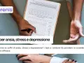 Test per ansia, stress e depressione. Un foglio con caselle e una mano che scrive, per valutare il proprio stato di benessere.