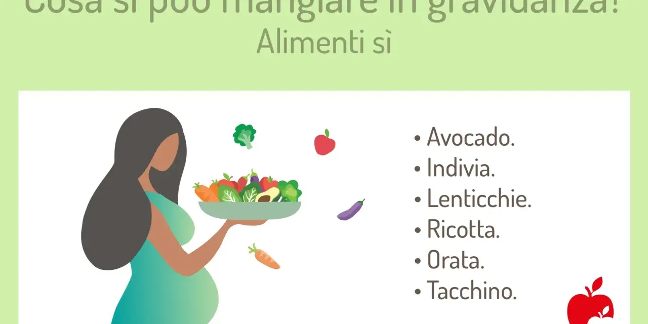 Donna incinta con ciotola di verdure. Esempio dieta in gravidanza per non ingrassare: avocado, indivia, lenticchie, ricotta, orata, tacchino.