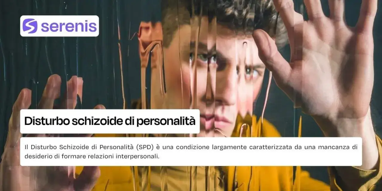 Volto frammentato dietro un vetro increspato, che evoca il disturbo schizoide di personalità e la difficoltà nelle relazioni.