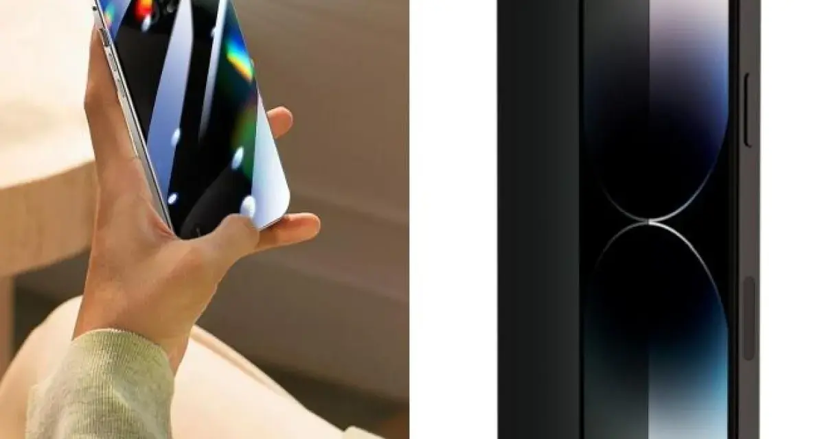Schermo del cellulare con pellicola privacy. Lui non vuole che guardo il suo cellulare, ma questa protezione lo rende impossibile.