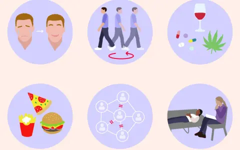 Illustrazione di un percorso di guarigione: da tristezza a felicità, da isolamento a connessione, da dipendenze a terapia. Un aiuto per chi lotta con il borderline.
