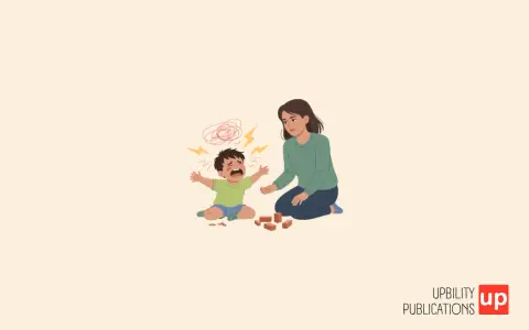 Bambino di 9 anni con comportamento irascibile, piange disperato mentre la madre cerca di calmarlo.