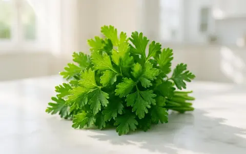 Un mazzetto di prezzemolo fresco e verde brillante, ideale per insaporire i piatti durante la gravidanza.