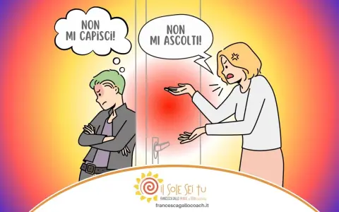Mamma e figlio adolescente in conflitto: "Non mi capisci!" vs "Non mi ascolti!". Una scena comune su come affrontare l'adolescenza di un figlio maschio.