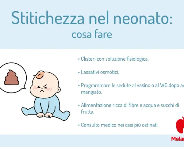 Bambino che fa la cacca con espressione contrariata, simbolo di stitichezza.