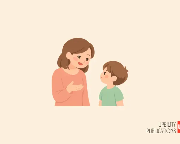 Donna parla con un bambino, suggerimenti su come sbloccare un bambino che non parla.