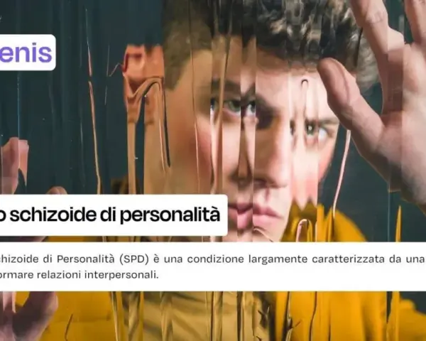 Volto frammentato dietro un vetro increspato, che evoca il disturbo schizoide di personalità e la difficoltà nelle relazioni.